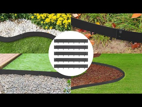Vevor Steel Lawn Edging Metal Landscape Edging 5pcs 4"x39" Black Garden Border